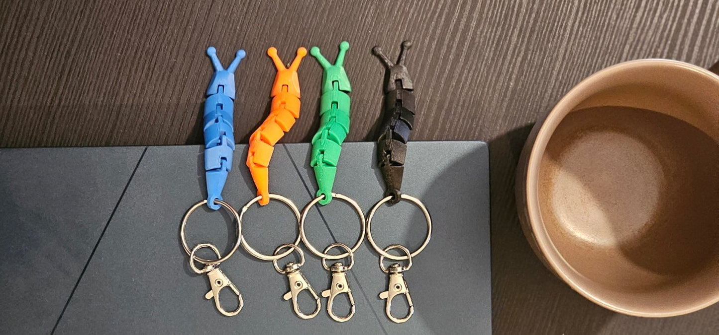 3D Articulated Slug Keychain - Customizable and Unique Design